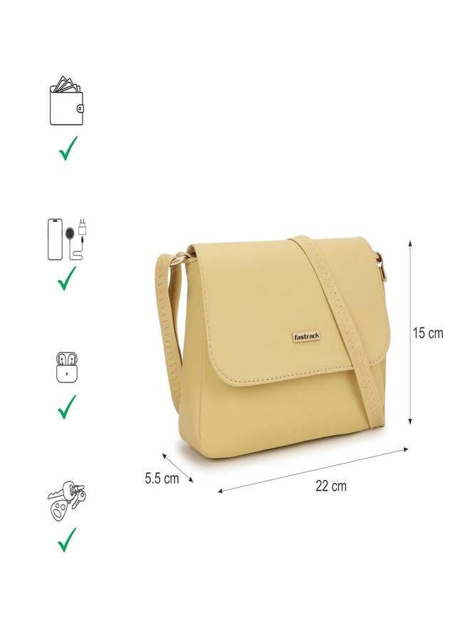 Fastrack Solid Structured Sling Bag for Women, Girls and Ladies | with Non-Detachable Sling Strap & Button Closure | Ladies Purse Handbag | Slings for Casual Carry - Image 4